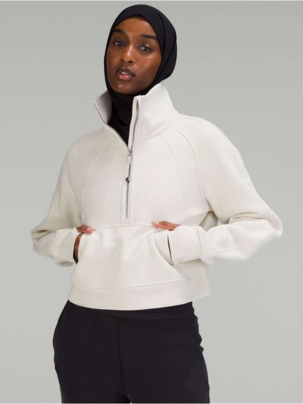 Lululemon Scuba Oversized Funnel Neck Half Zip - Bone